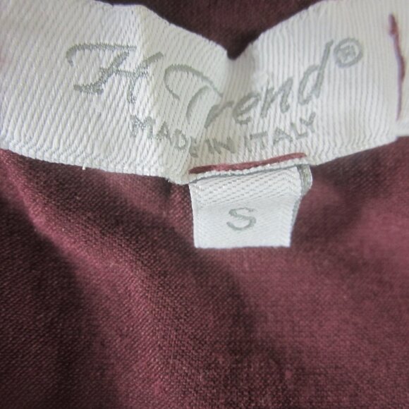 H Trend Eggplant Purple Silk Zebra Print Sleeveless Scoop Neck Top Lined Italy - Picture 3 of 8